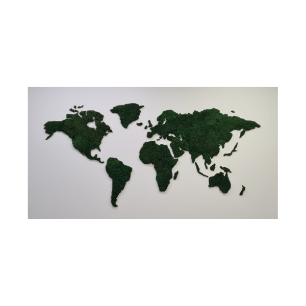 Mapa świata z mchu płaskiego